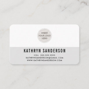 Carte De Visite LOGO PERSONNALISÉ moderne minimaliste neutre clair
