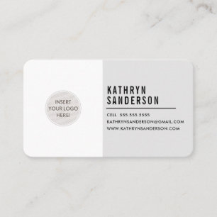 Carte De Visite LOGO PERSONNALISÉ moderne minimaliste neutre gris 