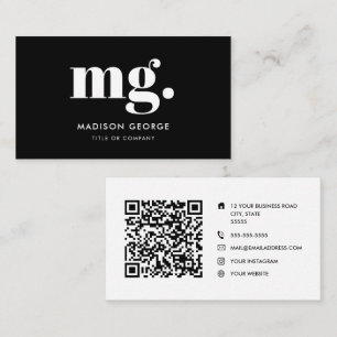Carte De Visite Logo personnalisé monogramme moderne minimaliste c