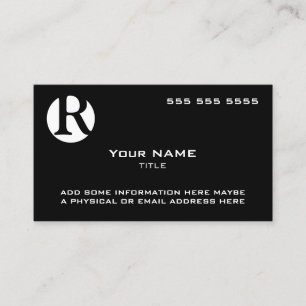 Carte De Visite Logo personnalisé noir