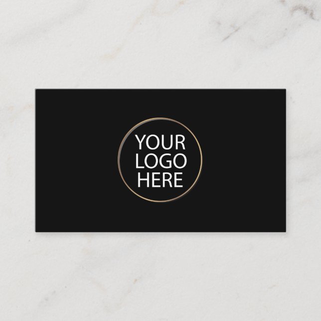Carte De Visite Logo personnalisé | noir professionnel (Devant)
