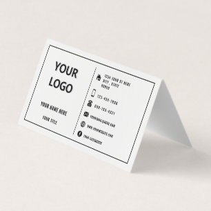 Carte De Visite Logo Personnalisé Nom commercial Cadre moderne Vos