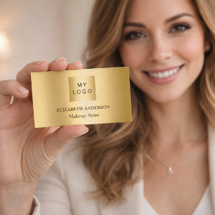 Carte De Visite Logo personnalisé or Qr code social media premium