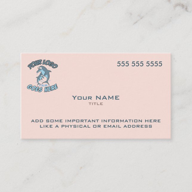 Carte De Visite Logo personnalisé Rose moderne (Devant)