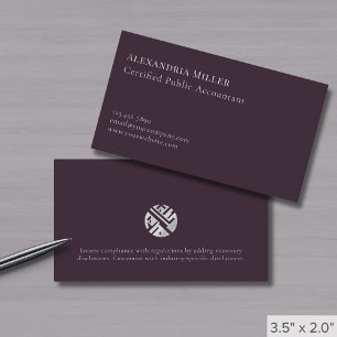 Carte De Visite Logo personnalisé simple moderne foncé violet