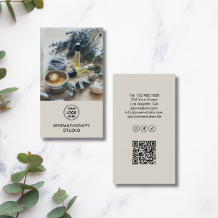 Carte De Visite Logo personnalisé Spa d'aromathérapie QR Professio
