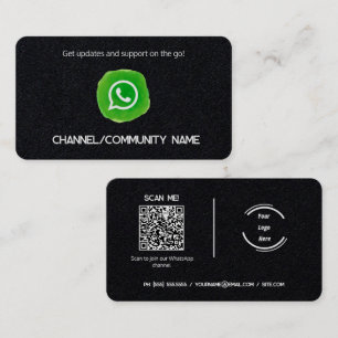 Carte De Visite Logo personnalisé WhatsApp Community Channel QR