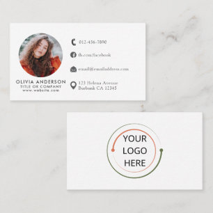 Carte De Visite Logo photo Blush & White professionnel Business