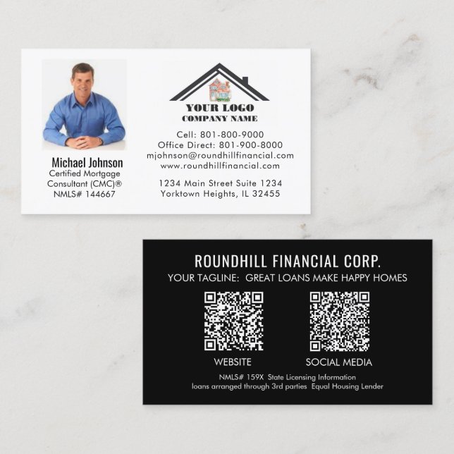 Carte De Visite Logo photo de crédit hypothécaire professionnel Co (Devant / Derrière)