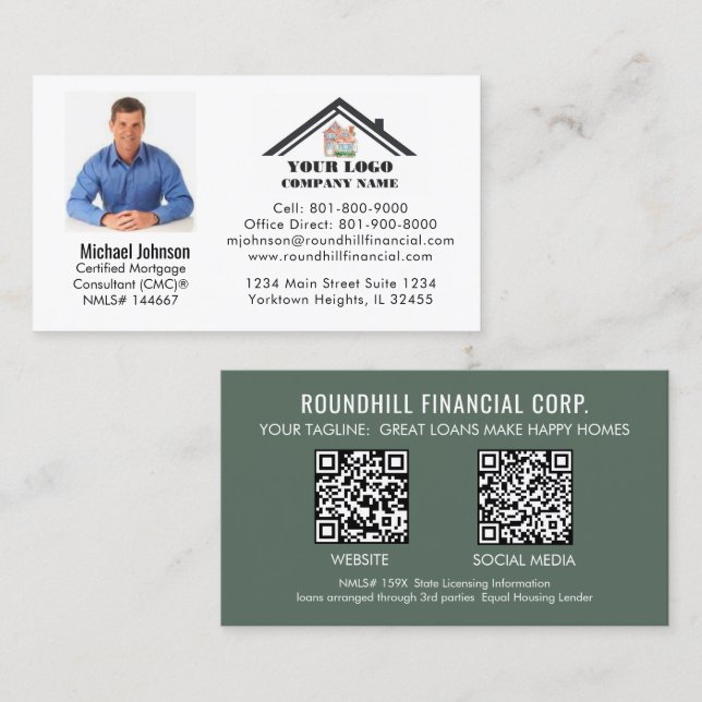 Carte De Visite Logo photo de crédit hypothécaire professionnel Co (Devant / Derrière)