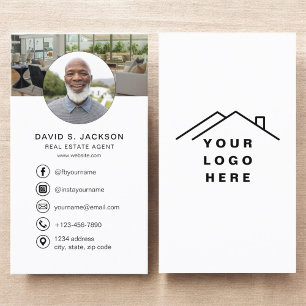 Carte De Visite Logo photo de l'agent immobilier Médias sociaux