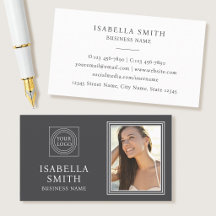 Logo Photo Personnalisé Élégant Gris Blanc Profess