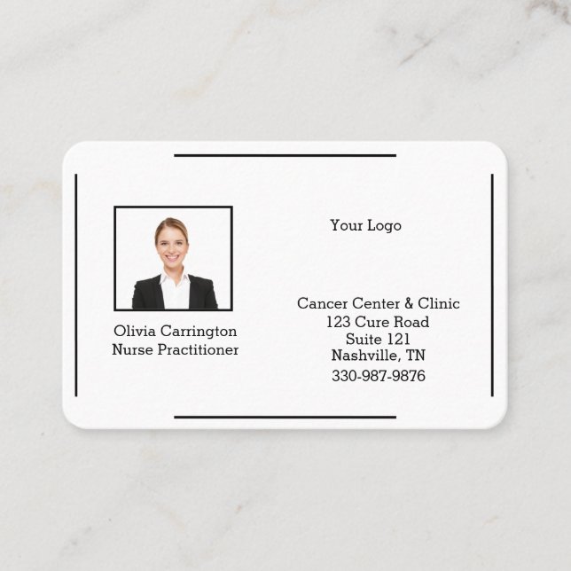 Carte De Visite Logo Photo Personnalisé Professionnel Simple voitu (Devant)