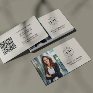 Carte De Visite Logo photo QR minimaliste moderne
