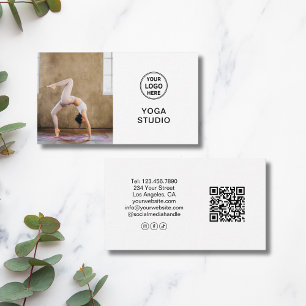 Carte De Visite Logo Photo QR personnalisé Professeur de Yoga Ense