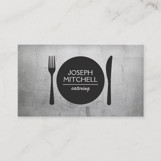 Carte De Visite Logo Plaque Rétro pour les chefs, Restauration, Re (Devant)