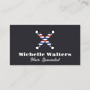 Carte De Visite Logo Poles en Barbre   Texture en cuir