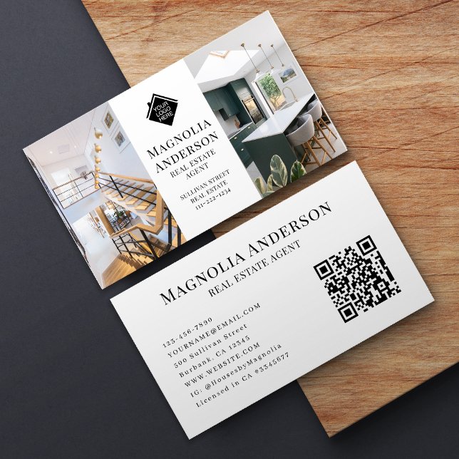 Carte De Visite Logo Portefeuille Photos Agent Immobilier (Créateur téléchargé)