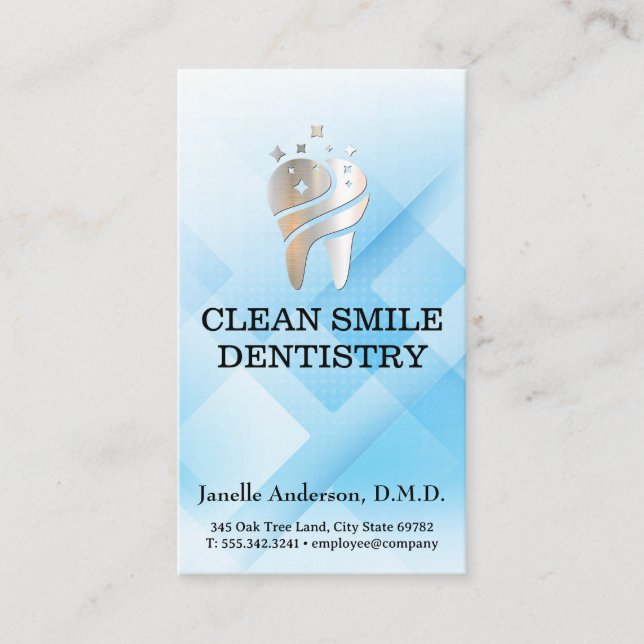 Carte De Visite Logo pour dents étincelantes | Dentiste (Devant)