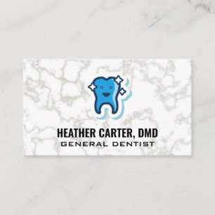 Carte De Visite Logo pour dents étincelantes   Marbre