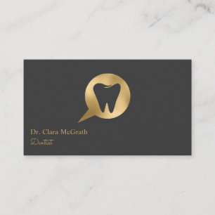 Carte De Visite Logo pour dents Noir et Or Dentiste   Bureau denta