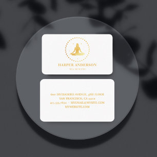 Carte De Visite Logo professionnel de l'instructeur de yoga d'or m