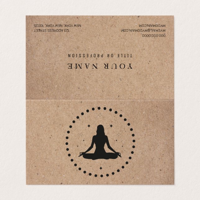 Carte De Visite Logo professionnel des instructeurs de yoga à la m (Extérieur déplié)
