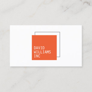 Carte De Visite Logo professionnel double Carré en orange/gris