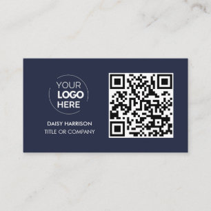 Carte De Visite Logo professionnel du code QR Marine Modern Prof