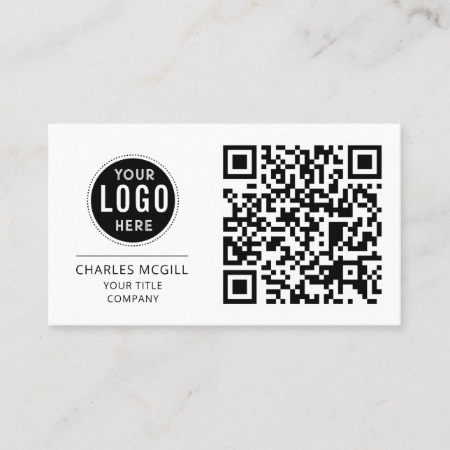 Carte De Visite Logo professionnel du code QR | Professionnel mode (Devant)
