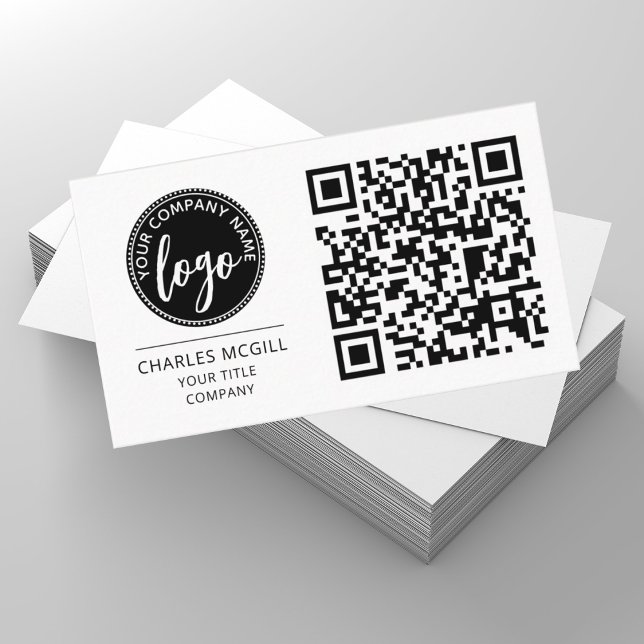 Carte De Visite Logo professionnel du code QR | Professionnel mode (Créateur téléchargé)