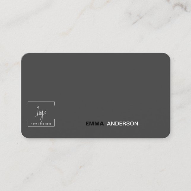 Carte De Visite Logo professionnel en noir gras Qr Code (Devant)