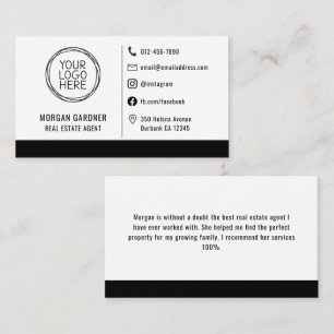 Carte De Visite Logo Professionnel Médias Sociaux Icônes Immobilie