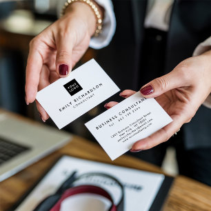 Carte De Visite Logo professionnel minimaliste moderne en noir et 