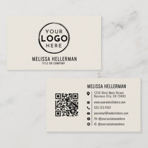 Carte De Visite Logo Professionnel Minimaliste Moderne Ivoire