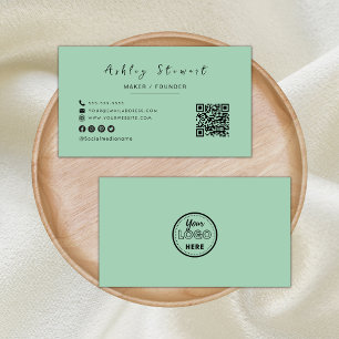 Carte De Visite Logo professionnel minimaliste moderne Qr Code Ver