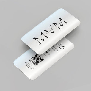 Carte De Visite Logo Professionnel Monogramme Marketing Silver
