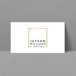 Carte De Visite Logo professionnel noir et Carré en or Faux I