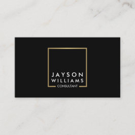 Carte De Visite Logo professionnel noir et Carré en or Faux II