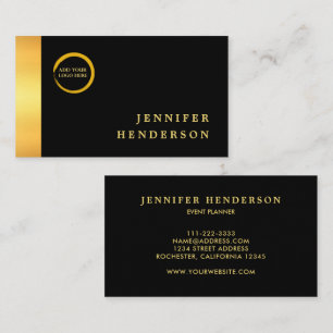 Carte De Visite Logo professionnel or noir chic de style moderne