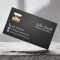 Logo professionnel or noir en métal Chauffeur