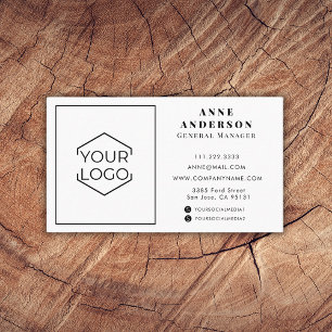 Carte De Visite Logo professionnel personnalisé élégant Blanc