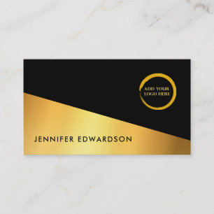 Carte De Visite Logo professionnel simple en or noir