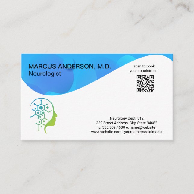 Carte De Visite Logo Psychologie de l'esprit | Science de la santé (Devant)