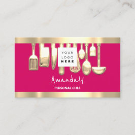 Carte De Visite Logo QR Chef personnel Cuisine Restaurant Nourritu