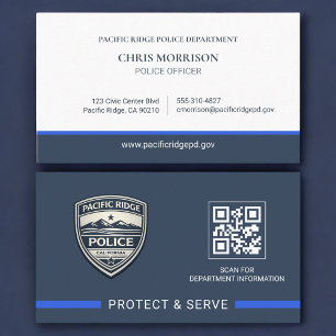 Carte De Visite Logo QR Code de l'agent de police de l'ordre publi