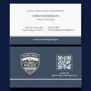 Carte De Visite Logo QR Code Officier de Police Police