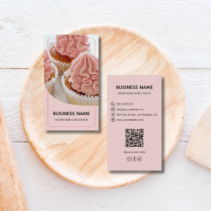 Carte De Visite Logo QR de photo de pâtissier de boulangerie moder