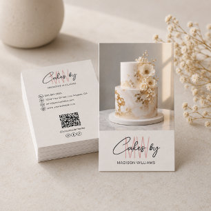 Carte De Visite Logo QR monogramme de pâtissier en boulangerie gât