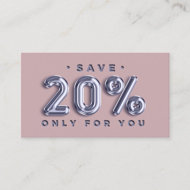 Carte De Visite Logo QRCODE 20%OFF Remise Insérer Rose bleu (Devant)